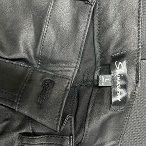 Synthetic leather jeans sz L